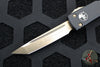 Microtech Black UTX-70 OTF Knife- Tanto Edge- Black Handle- Bronze Blade and HW 149-13