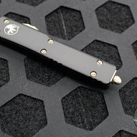 Microtech Black UTX-70 OTF Knife- Tanto Edge- Black Handle- Bronze Blade and HW 149-13