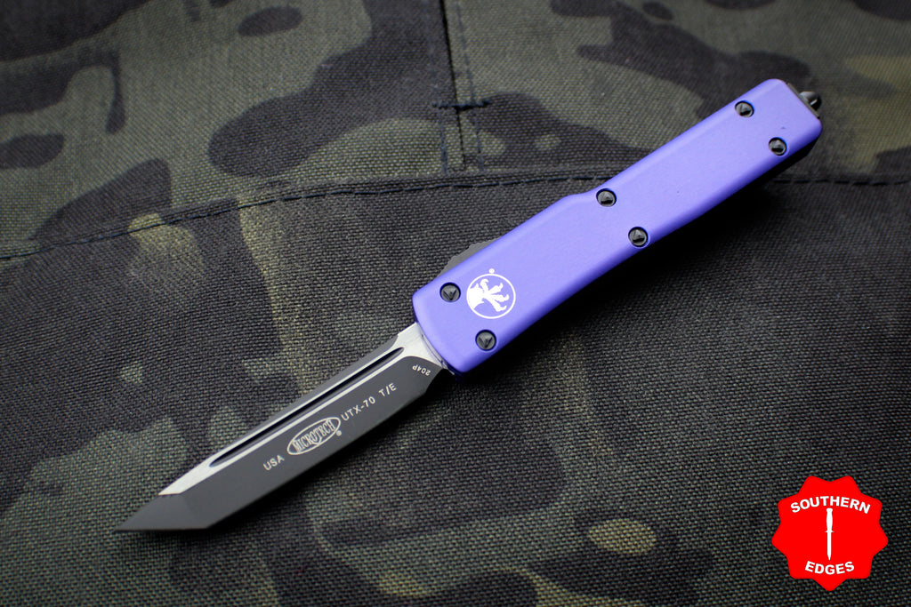 Microtech UTX-70 Purple Tanto Edge (OTF) With a Black Blade 149-1 PU