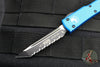 Microtech UTX-70 OTF Knife- Tanto Edge- Blue Handle -Black Full Serrated Blade 149-3 BL