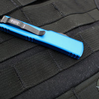 Microtech UTX-70 OTF Knife- Tanto Edge- Blue Handle -Black Full Serrated Blade 149-3 BL