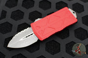 Microtech Exocet OTF Wallet Money Clip- Double Edge- Red Handle- Apocalyptic Full Serrated Blade 157-12 APRD