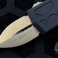 Microtech Exocet Money Clip Out The Front (OTF) Knife- Double Edge- Black With Bronze Blade and HW 157-13