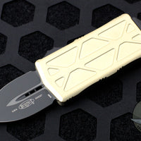 Microtech Exocet Champagne Gold Money Clip Double Edge Out The Front (OTF) Knife With Black Blade 157-1 CG