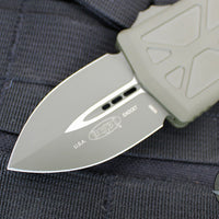 Microtech Exocet OTF Knife/Money Clip- Double Edge- Cerakote OD Green Handle- Cerakote OD Green Plain Edge 157-1 COD