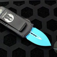 Microtech Jedi Knight Exocet Money Clip Double Edge Out The Front (OTF) Knife Black With Blue Blade 157-1 JK