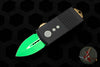 Microtech Jedi Master- Exocet Money Clip- Double Edge Out The Front (OTF) Knife- Black With Green Blade 157-1 JM