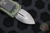 Microtech Outbreak Exocet Money Clip Double Edge Out The Front (OTF) Knife With Outbreak Apocalyptic Blade and Distressed Black HW 157-1 OBS
