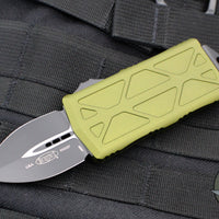 Microtech Exocet OD Green Money Clip Double Edge Out The Front (OTF) Knife With Black Blade 157-1 OD