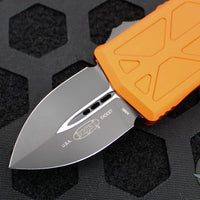 Microtech Exocet OTF Money Clip Auto- Double Edge- Orange Handle- Black Plain Edge Blade 157-1 OR