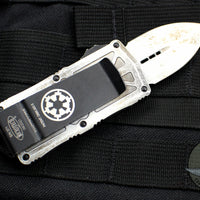 Microtech Sandtrooper Exocet Money Clip Double Edge Out The Front (OTF) Knife White With White Blade and Black HW 157-1 SA