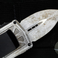 Microtech Sandtrooper Exocet Money Clip Double Edge Out The Front (OTF) Knife White With White Blade and Black HW 157-1 SA