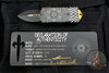 Microtech Exocet Money Clip Double Edge Out The Front (OTF) Knife Source Artwork With Two-Tone Black Blade With Gold Accents