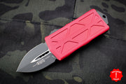 Microtech Exocet Red Money Clip Double Edge Out The Front (OTF) Knife With Black Blade 157-1 RD