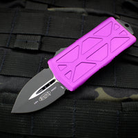 Microtech Exocet Violet Money Clip Double Edge Out The Front (OTF) Knife With Black Blade 157-1 VI