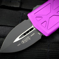 Microtech Exocet Violet Money Clip Double Edge Out The Front (OTF) Knife With Black Blade 157-1 VI