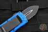 Microtech Exocet Money Clip OTF Knife- Double Edge- Blue Handle- Black Part Serrated Blade 157-2 BL