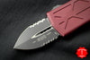 Microtech Exocet Merlot Red Money Clip Double Edge Out The Front (OTF) Knife With Black Part Serrated Blade 157-2 MR