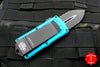 Microtech Exocet Turquoise Money Clip Double Edge Out The Front (OTF) Knife With Black Part Serrated Blade 157-2 TQ