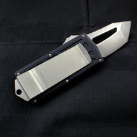 Microtech Exocet Black Wallet Money Clip Tanto Edge Out The Front (OTF) Stonewash Blade 158-10