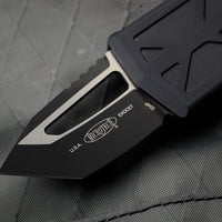 Microtech Exocet Money Clip Tactical Tanto Edge Out The Front (OTF) Knife With Black Blade and HW 158-1 T