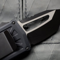 Microtech Exocet Money Clip Tactical Tanto Edge Out The Front (OTF) Knife With Black Blade and HW 158-1 T