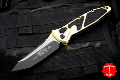 Microtech Champagne Gold Socom Elite Auto (OTS) Tanto Edge Black Blade 161A-1 CG