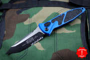 Microtech Socom Elite Auto Blue Tanto Edge OTS Part Serrated Blade 161A-2 BL