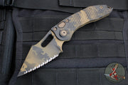 Microtech Stitch OTS Knife- Coyote Camo Finished Handle- Coyote Camo Full Serrated Blade 169-3 CCS