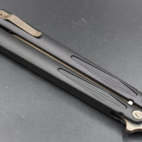 Microtech Tachyon III Butterfly Knife Black with Bronze Blade 173-13