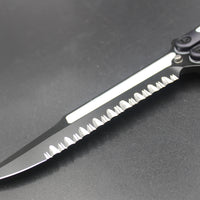 Microtech Tachyon III Butterfly Knife "VENOM" Black with White 173-3 VM