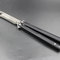 Microtech Tachyon III Trainer Butterfly Knife Black with Apocalyptic Blade 174-10 AP