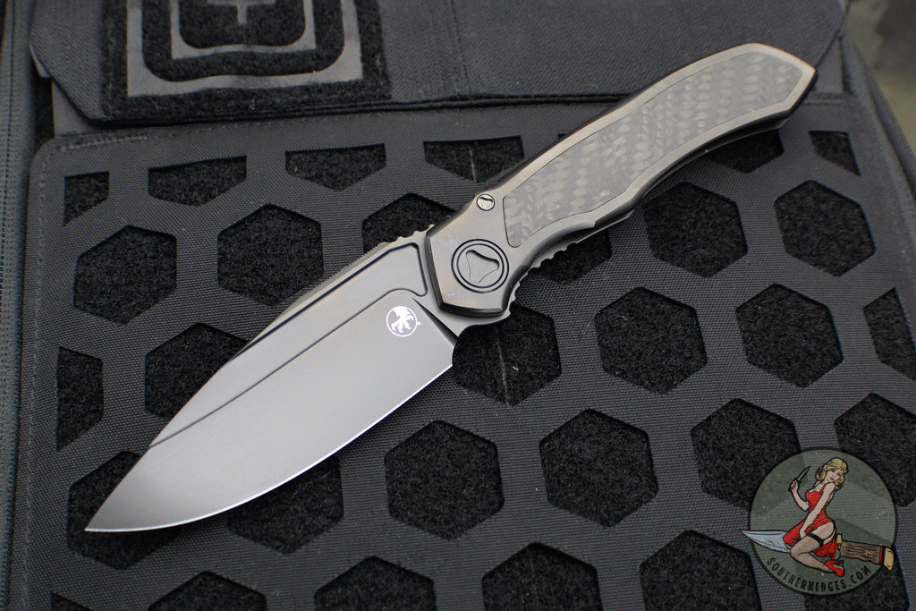 Microtech Anax- Black DLC Single Edge- DLC Finished Titanium Handle wi ...