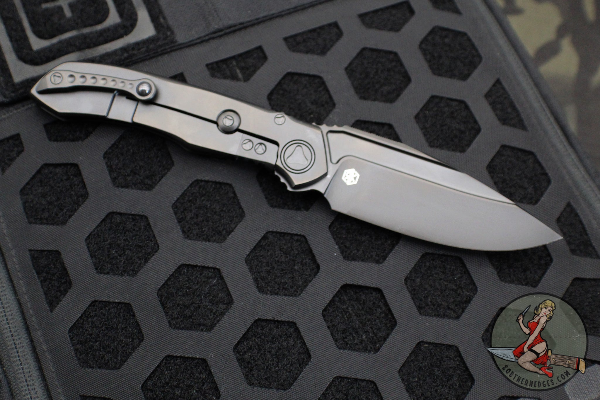 Microtech Anax- Black DLC Single Edge- DLC Finished Titanium Handle wi ...