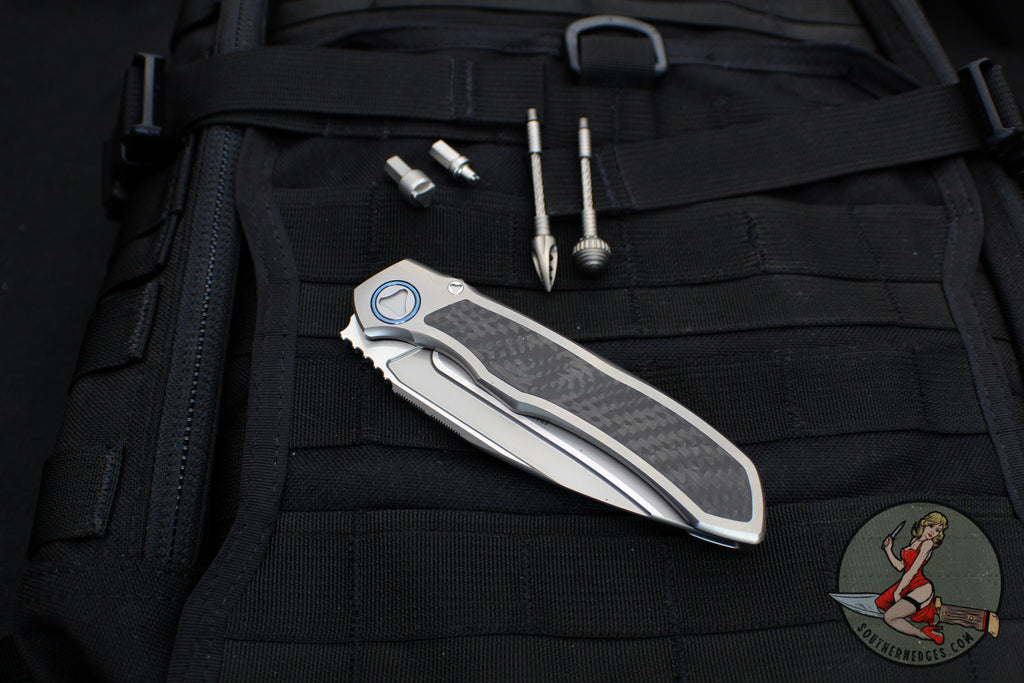 Microtech Anax- Bead Blast Single Edge- Bead Blast Finish Titanium Han ...