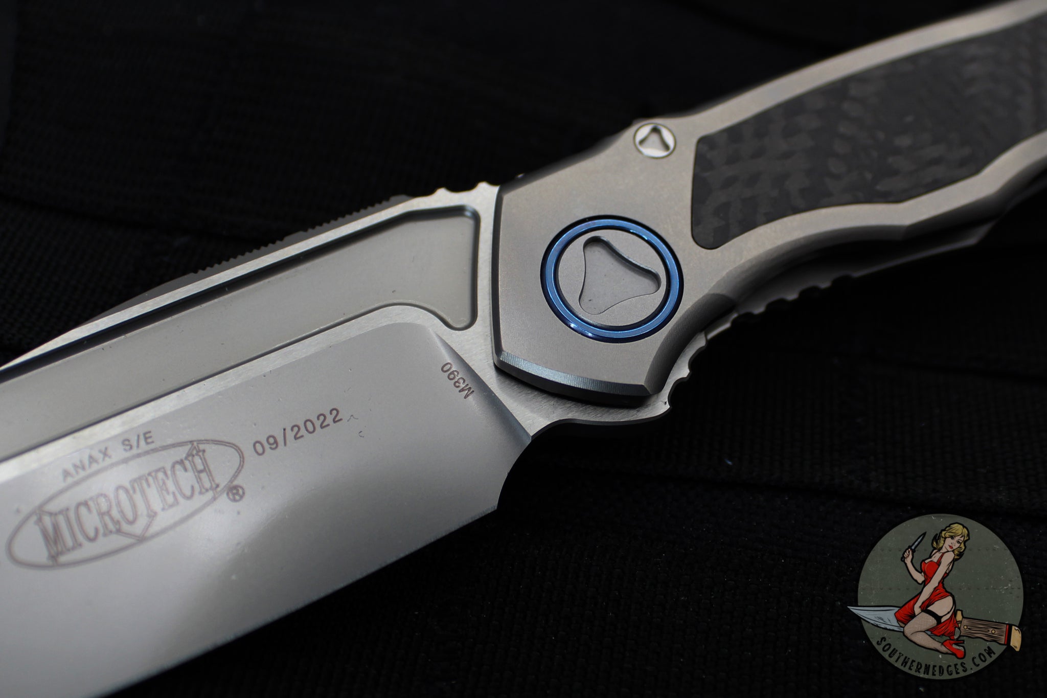 Microtech Anax- Bead Blast Single Edge- Bead Blast Finish Titanium Han ...