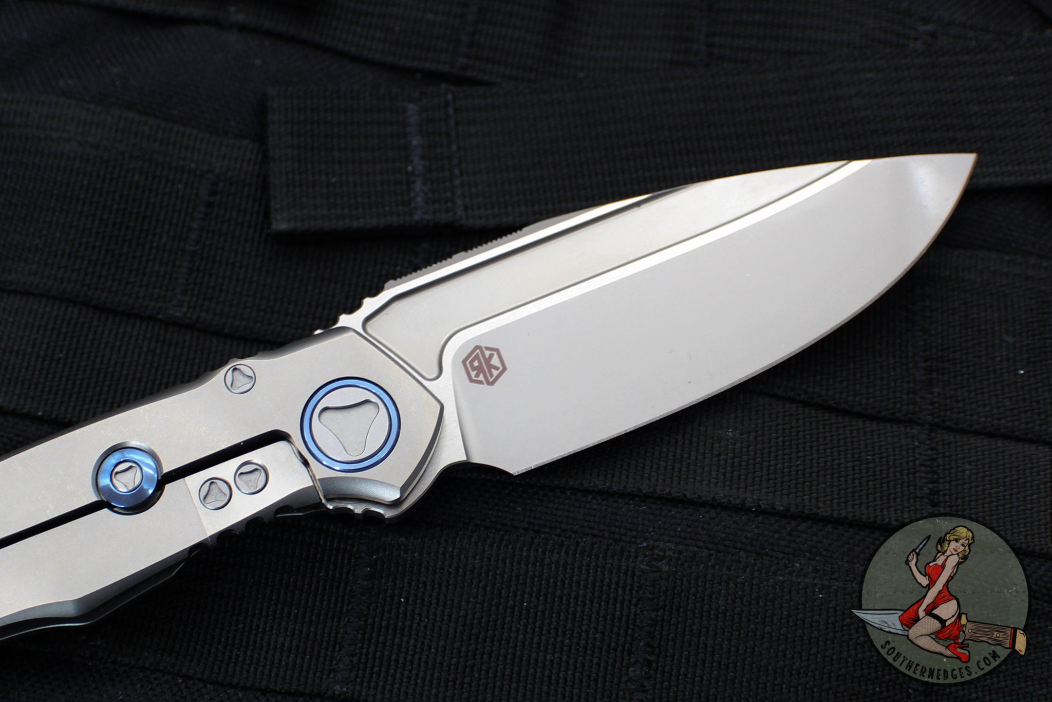 Microtech Anax- Bead Blast Single Edge- Bead Blast Finish Titanium Han ...