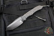 Microtech Anax- Black DLC Tanto Edge- DLC Finished Titanium Handle with Carbon Fiber Inlay- Plain Edge Blade- Dual Lanyard 191C-1 DLCTCFTI