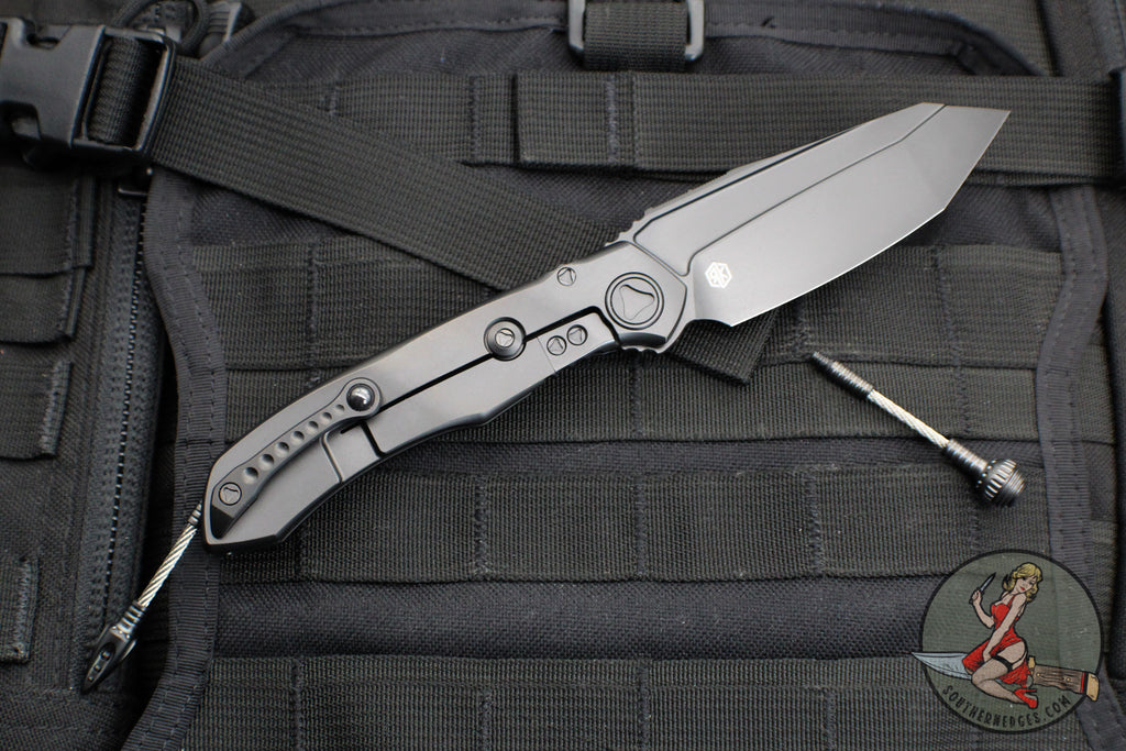 Microtech Landyard Microtech Anax- Black DLC Tanto Edge- DLC Finished Titanium Handle wit ...