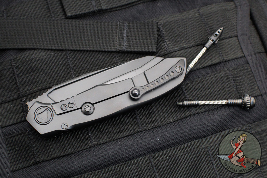 Microtech Landyard Adapter Microtech Anax- Black DLC Tanto Edge- DLC Finished Titanium Handle wit ...