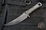 Microtech SBK Single Edge Signature Series Fixed Blade- Borka Collaboration- Carbon Fiber Handle Scales With Black DLC Blade 200-1 DLCCFS