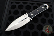 Microtech SBD Double Edge Dagger Borka Collaboration Stonewash Full Serrated Fixed Blade 201-12 2023