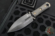 Microtech Borka SBD Fixed Blade Dagger- Double Edge- Carbon Fiber Handle- Black DLC Plain Edge Blade 201-1 DLCCFS