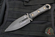 Microtech Borka SBD Fixed Blade Dagger- Double Edge- Carbon Fiber Handle- Black DLC Full Edge Blade 201-3 DLCCFS