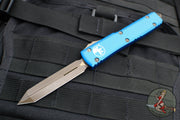 Microtech Ultratech OTF Knife- Spartan Edge- Blue Handle- Bronzed Apocalyptic Blade 223-13 APBL