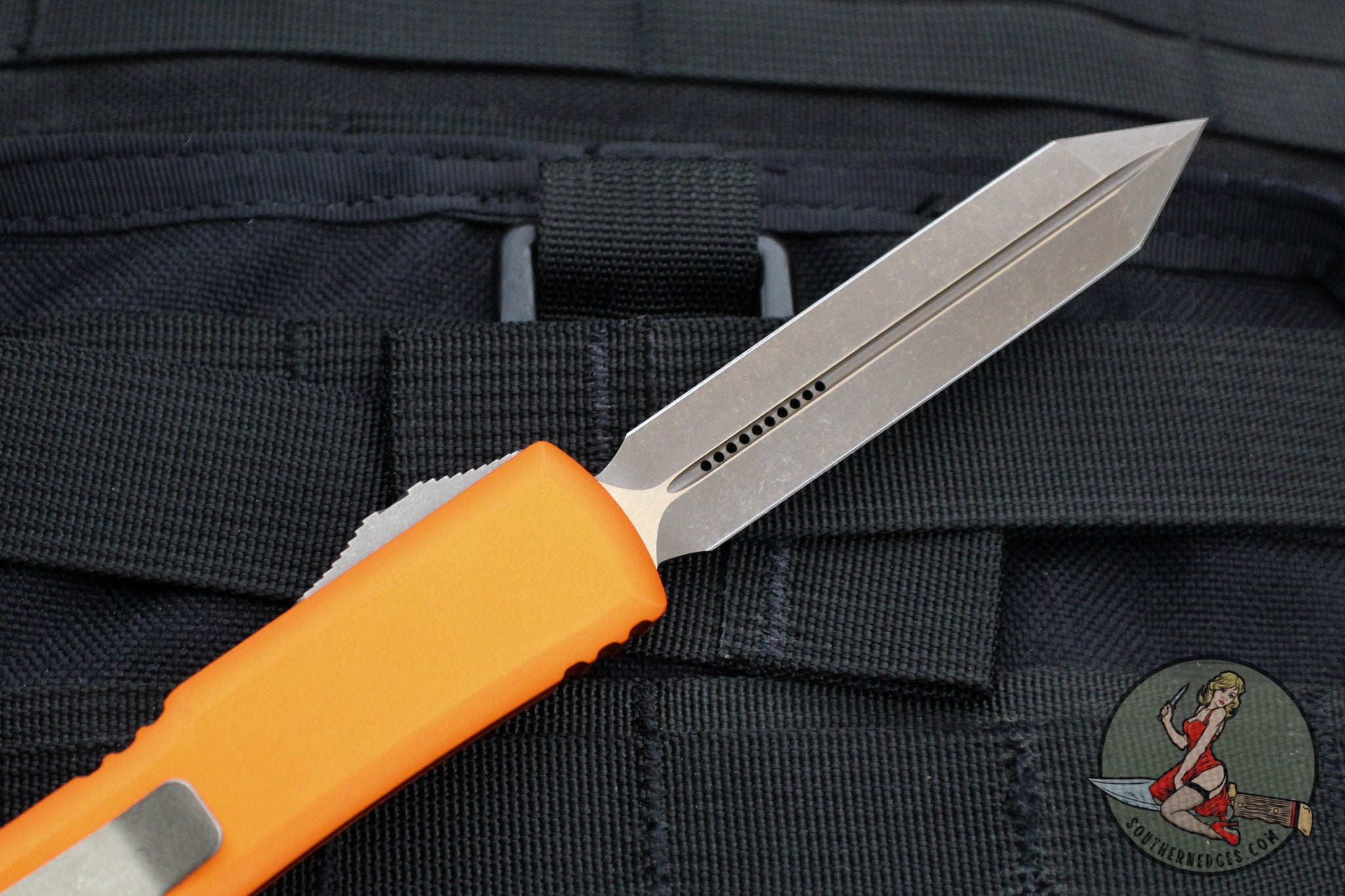 Microtech Ultratech OTF Knife Spartan Edge Orange Handle Bronzed Ap Southern Edges