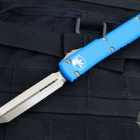 Microtech Ultratech OTF Knife- Spartan Edge- Blue Handle- Bronzed Blade 223-13 BL