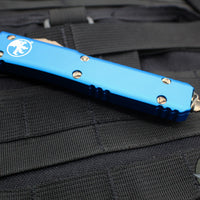 Microtech Ultratech OTF Knife- Spartan Edge- Blue Handle- Bronzed Blade 223-13 BL