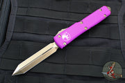 Microtech Ultratech OTF Knife- Spartan Edge- Violet Handle- Bronzed Blade 223-13 VI