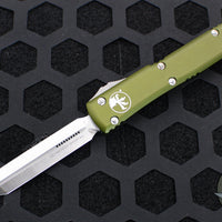 Microtech Ultratech OTF Knife- Spartan Edge- OD Green Handle- Satin Plain Edge 223-4 OD
